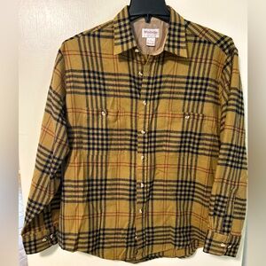 Windridge Vintage Long Sleeve Size Large Brown Plaid Button Up
